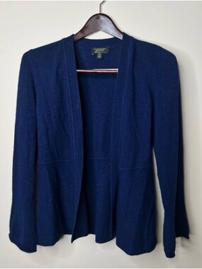Charter Club 100% Cashmere Bell Sleeve Open Cardigan.Navy Women’s PM